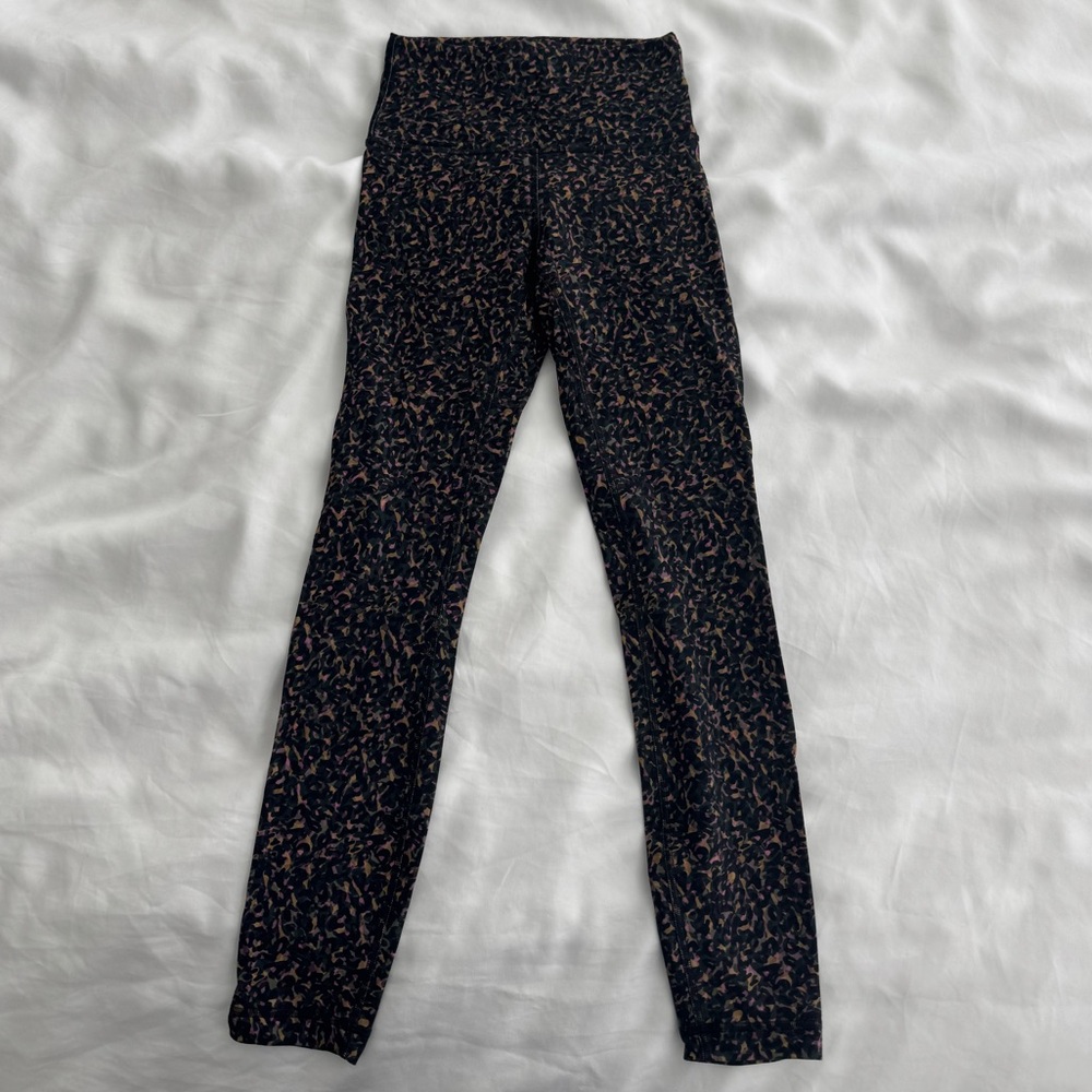 Lululemon wunder train high rise tight 25” in fluctuate micro pink multi - Picture 2 of 6